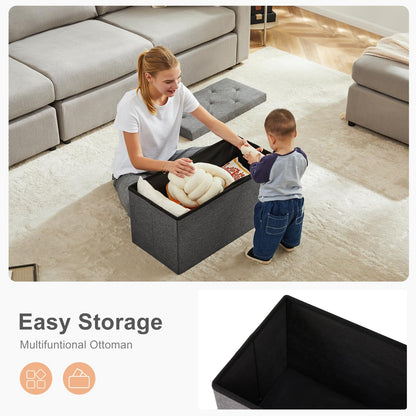 Sweetcrispy 43" Foldable Storage Ottoman Bench