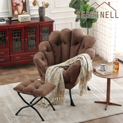 Butterfly Chair with Ottoman – Khaki Velvet
