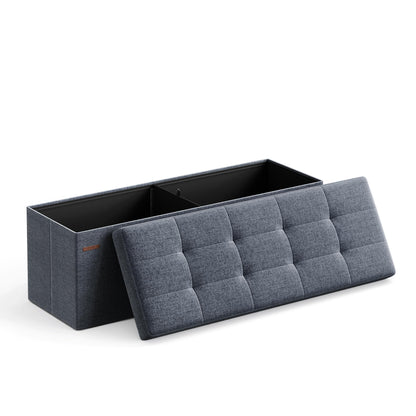SONGMICS MAZIE 43" Folding Storage Ottoman Bench
