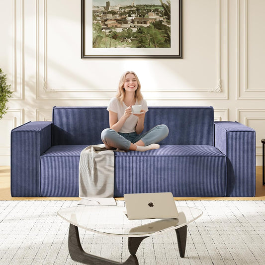 Mjkone 76" 3-Seater Brown Sofa