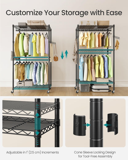 SONGMICS Heavy-Duty Portable Clothes Rack