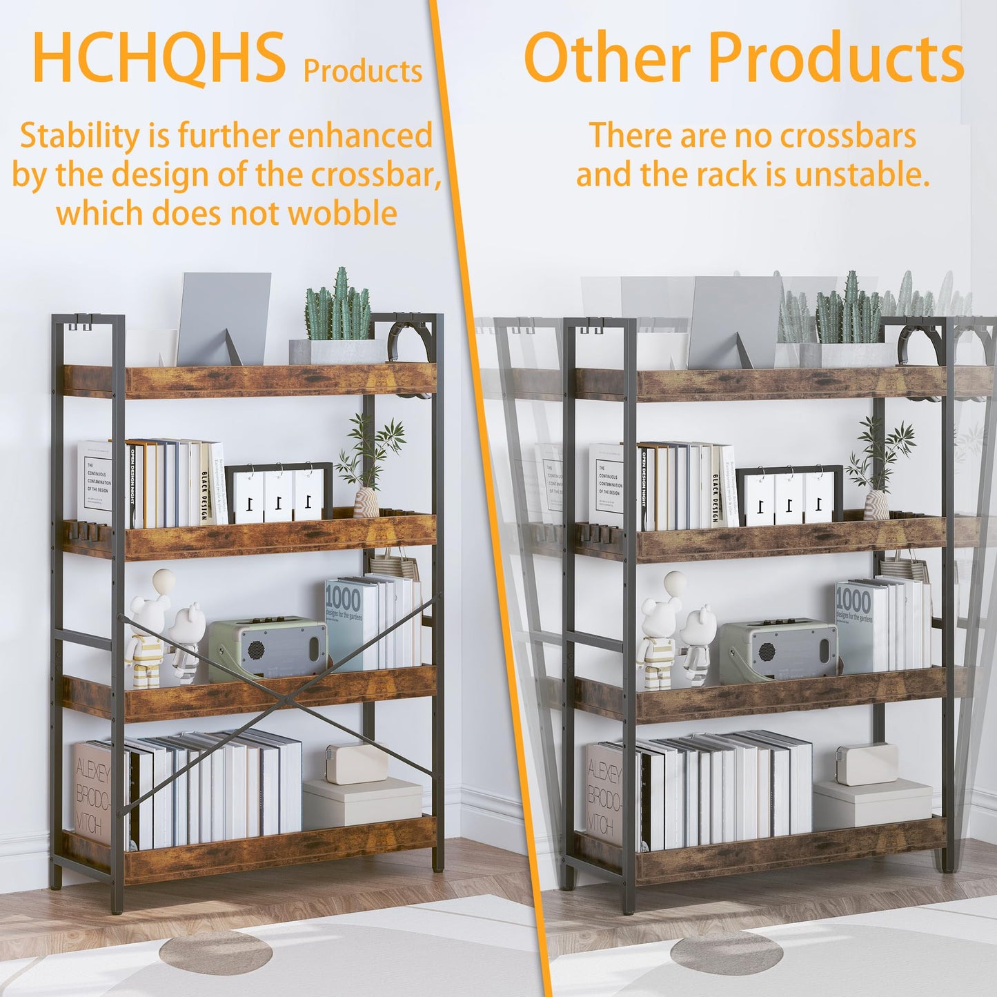 HCHQHS 6-Tier Bookcase