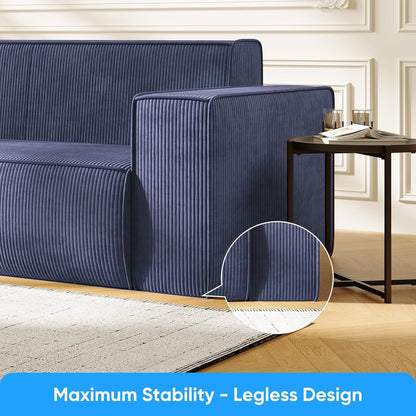 Mjkone 76" 3-Seater Brown Sofa