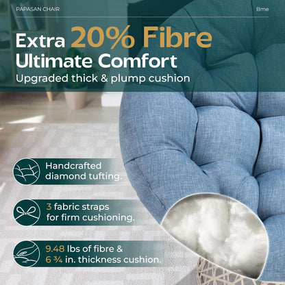 Bme 40" Papasan Swivel Chair