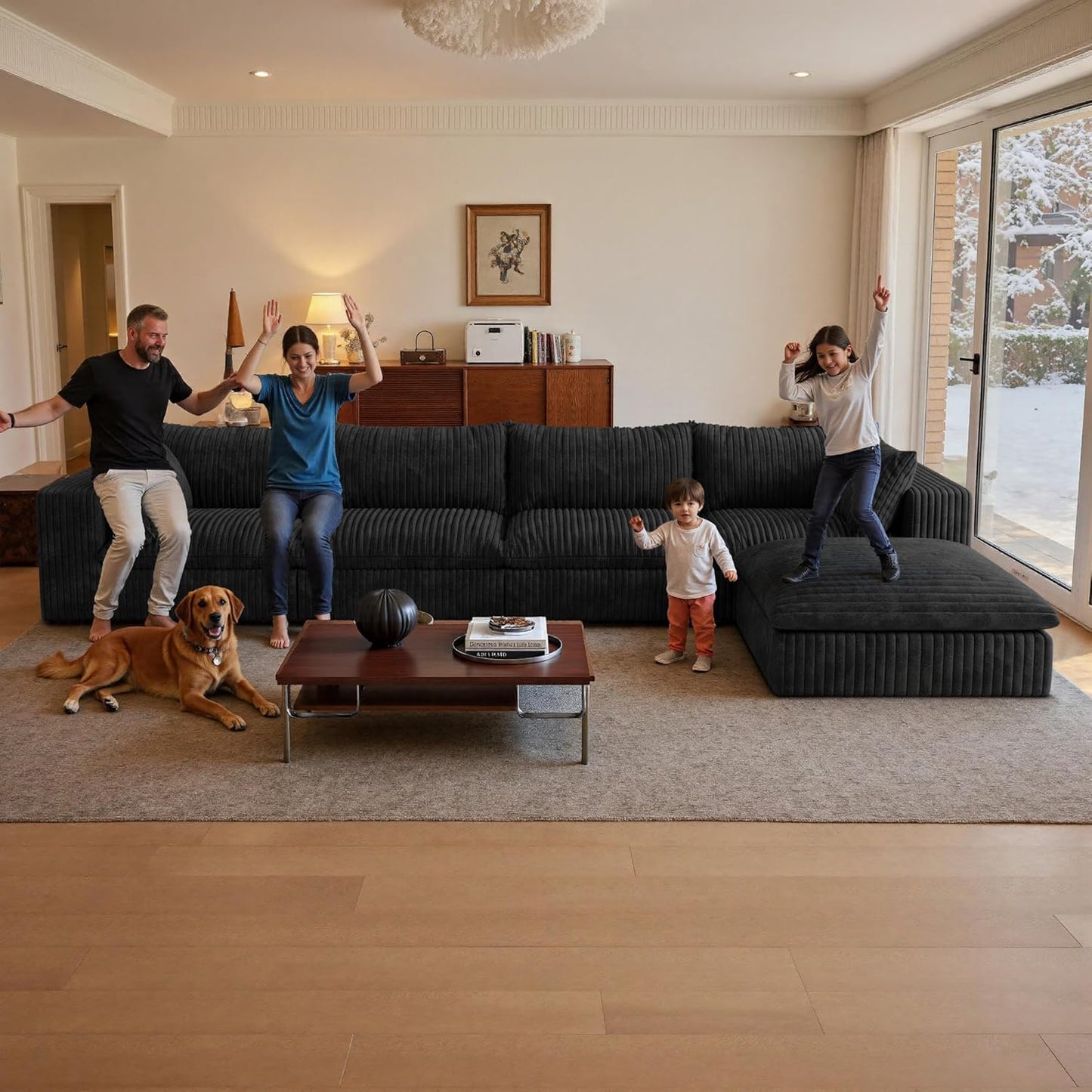 118" Modular Sofa – Black