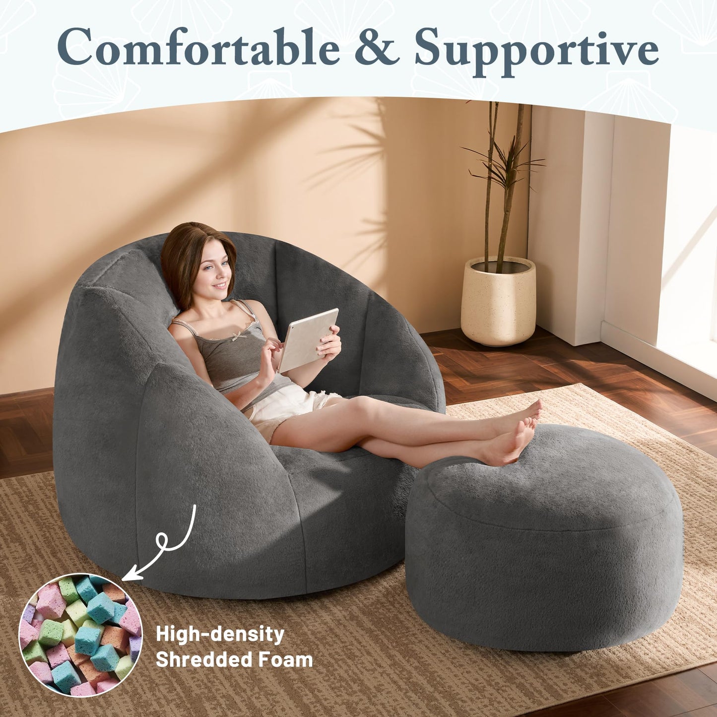 Giant Bean Bag Chair – Beige