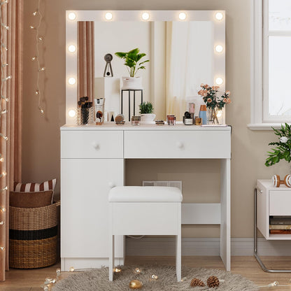 Haewon Vanity Desk Set with LED Lights
