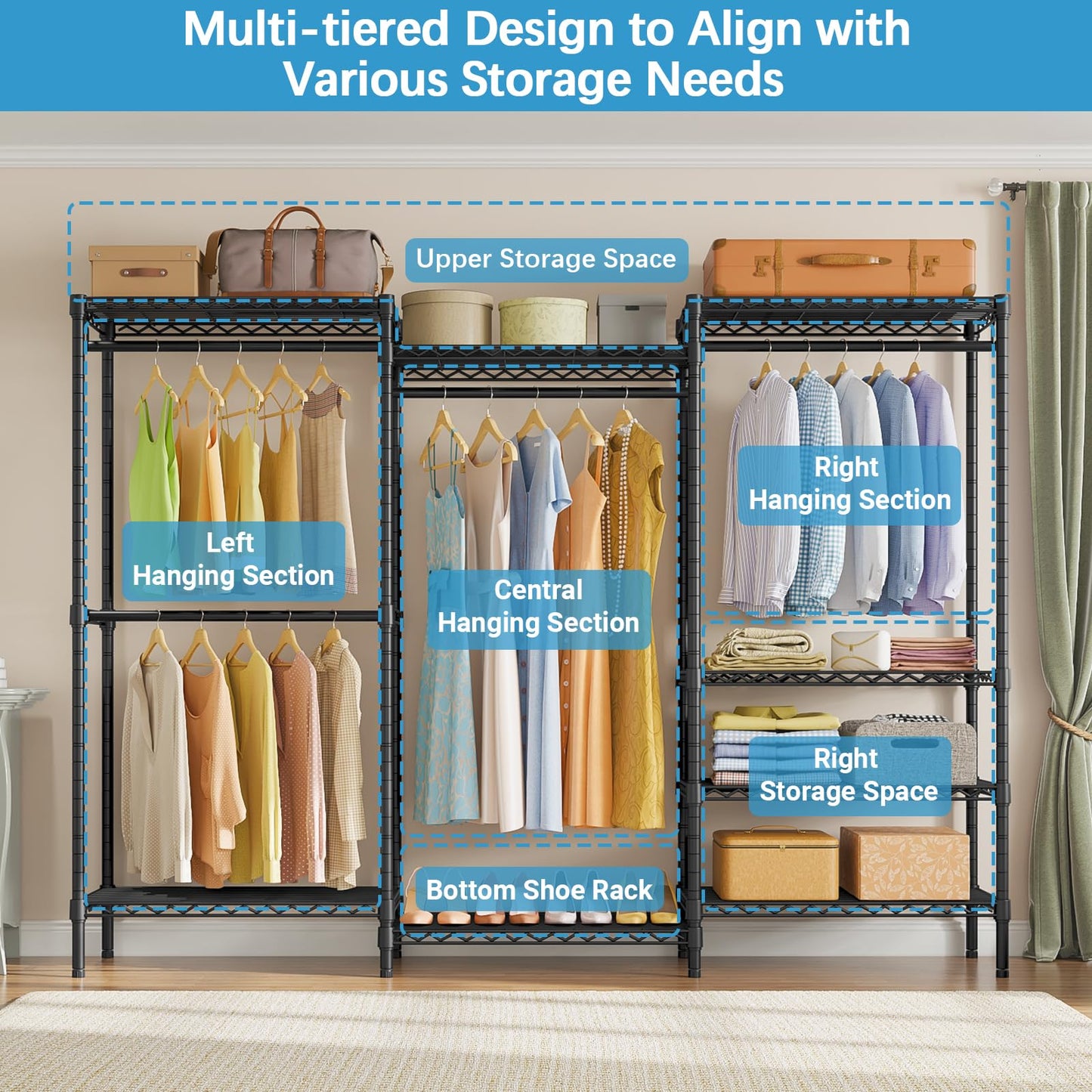 VIPEK V5C Heavy Duty Covered Clothes Rack