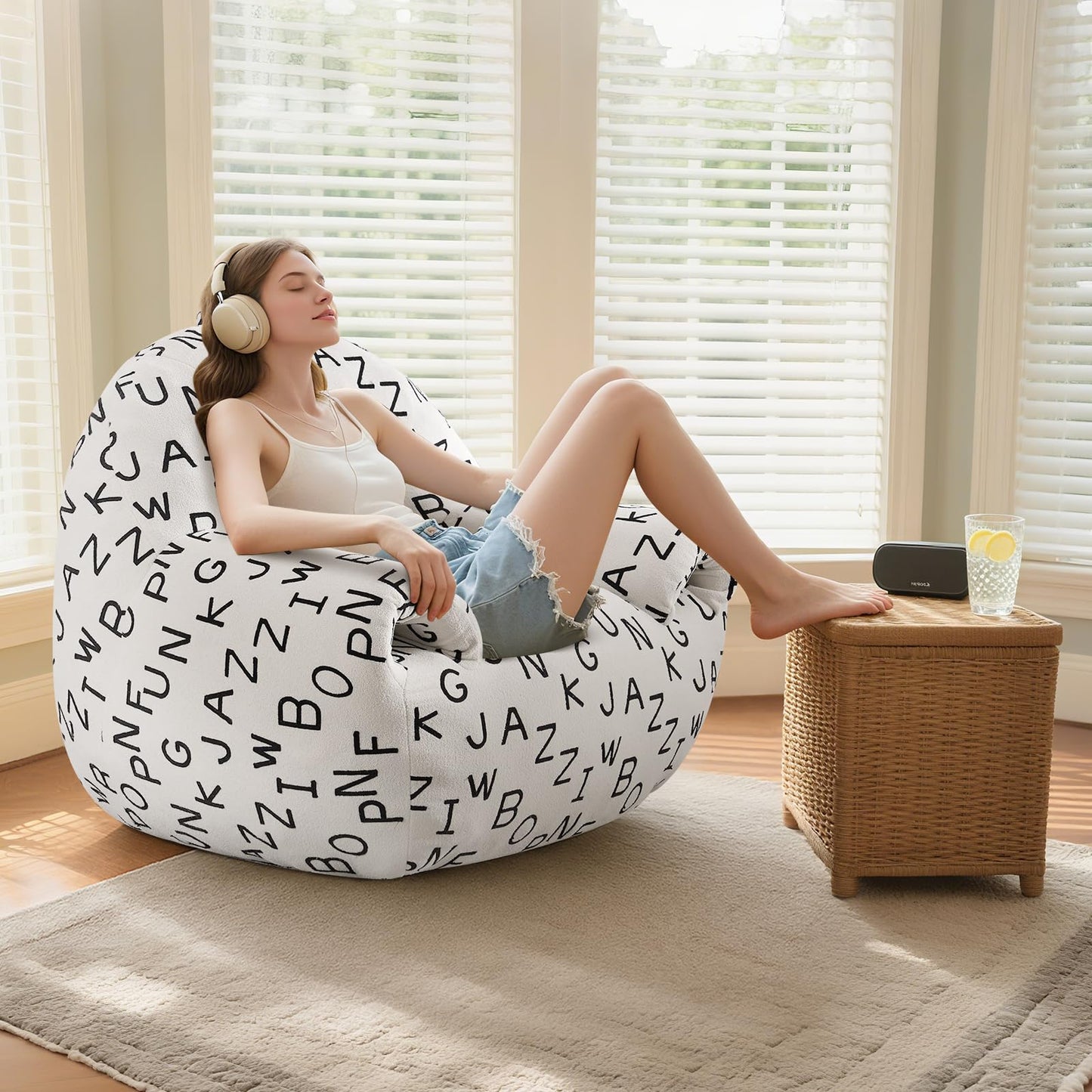 DAICO Bean Bag Chair White