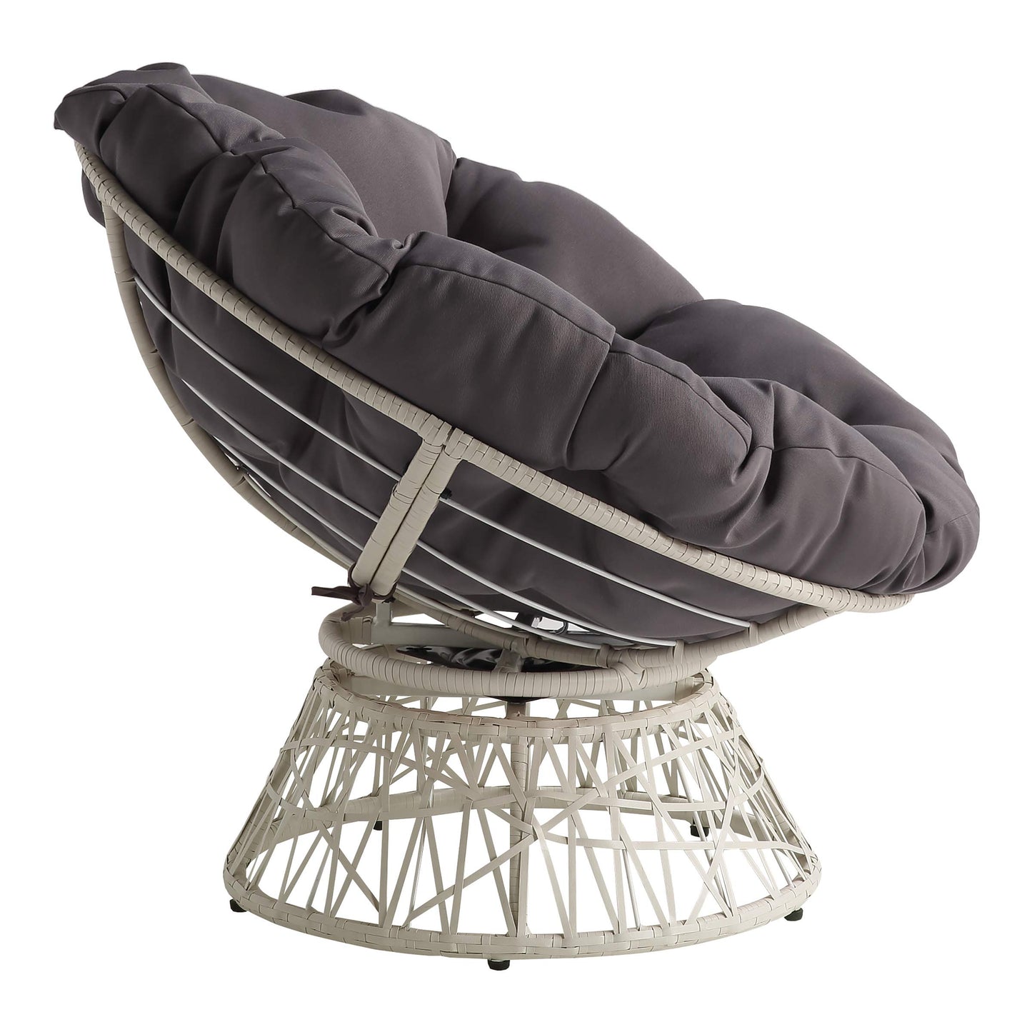 OSP Swivel Papasan Chair White