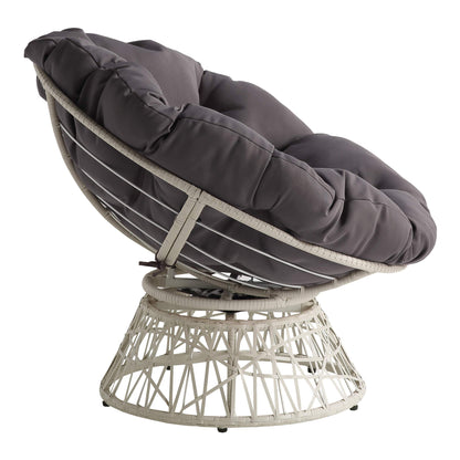 OSP Swivel Papasan Chair White