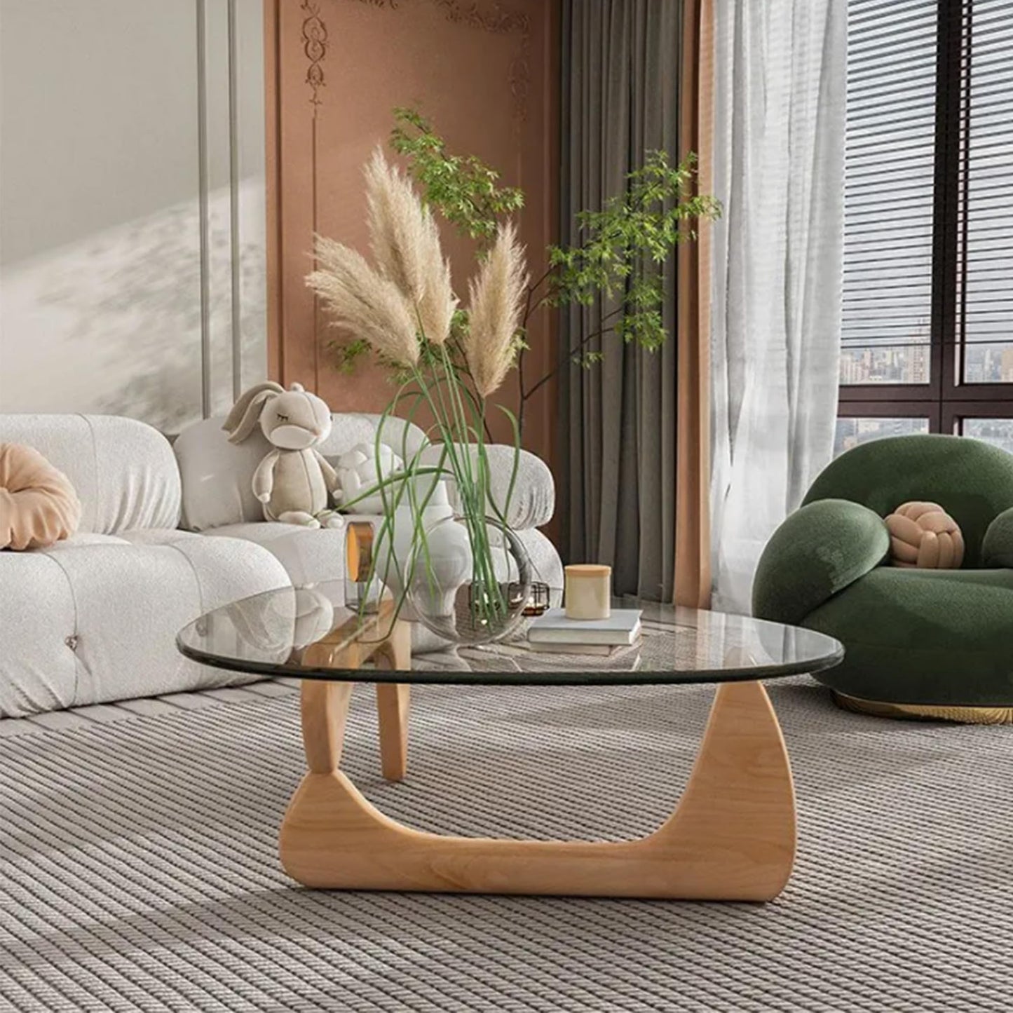 EASYSOUL 32" Glass Coffee Table