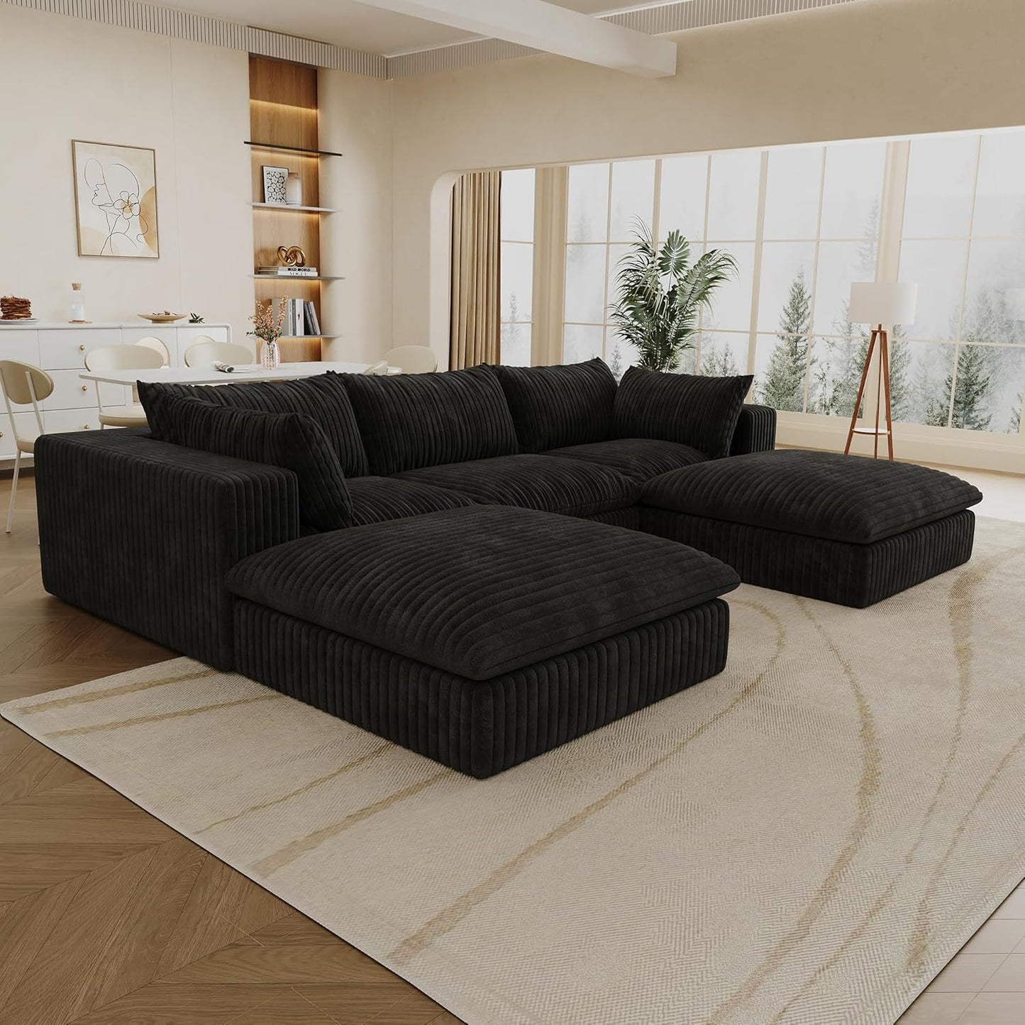 118" Modular Sofa – Black