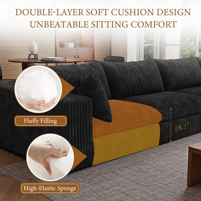 118" Modular Sofa – Black
