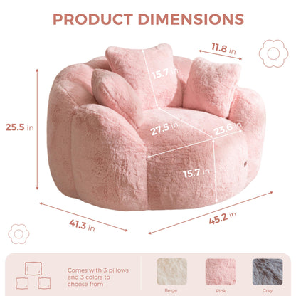 MAXYOYO Floral Bean Bag Chair – Beige