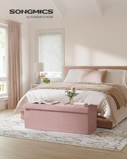 SONGMICS MAZIE 43" Folding Storage Ottoman Bench