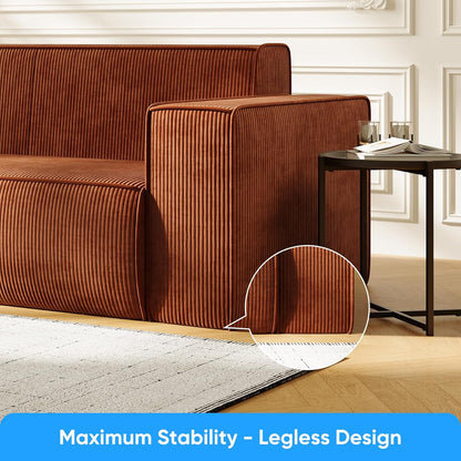Mjkone 76" 3-Seater Brown Sofa