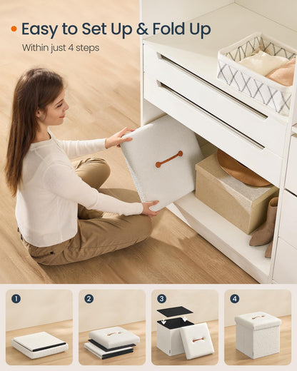 SONGMICS Storage Ottoman Bench, 15"x30"x15"