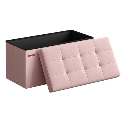 SONGMICS MAZIE 43" Folding Storage Ottoman Bench