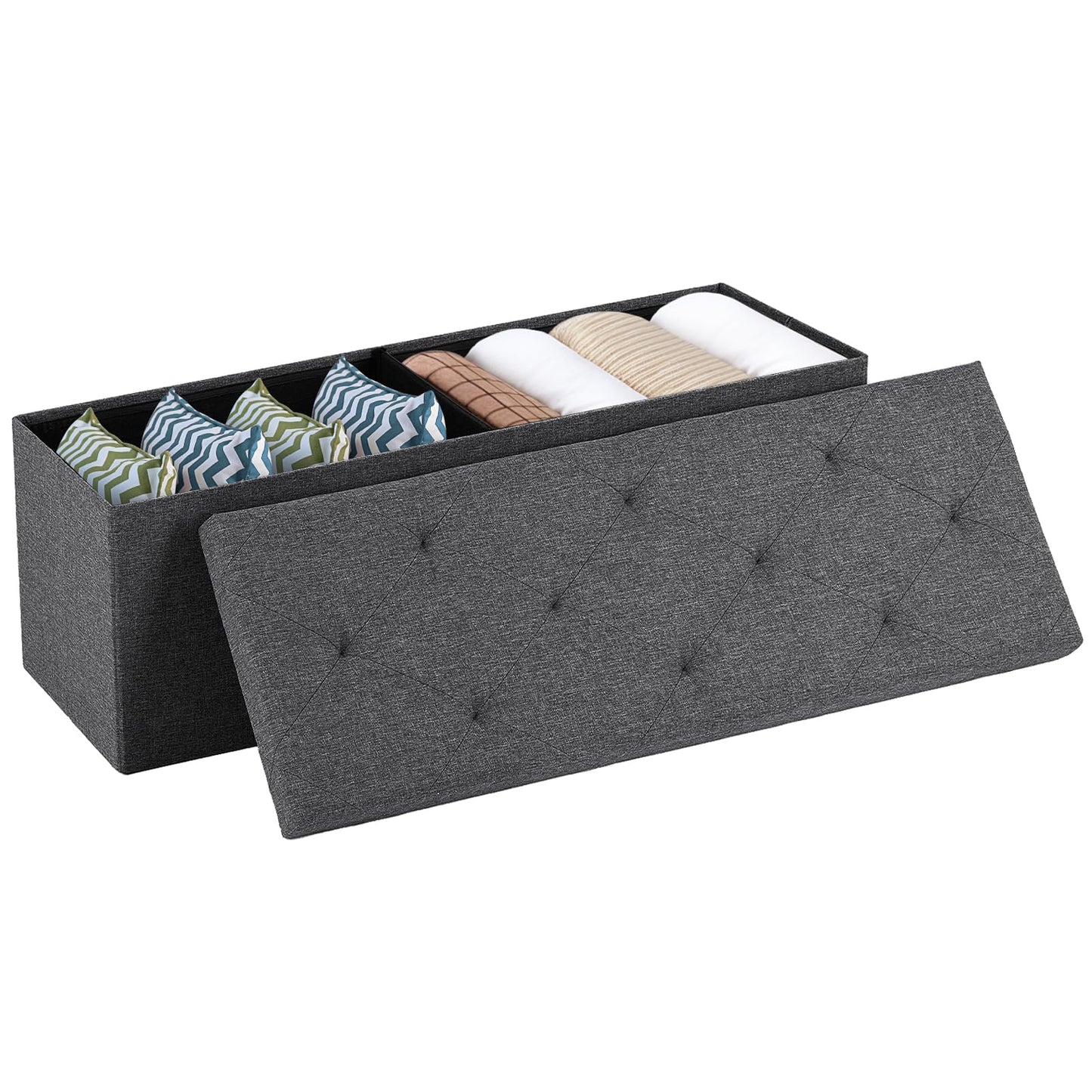 Sweetcrispy 43" Foldable Storage Ottoman Bench
