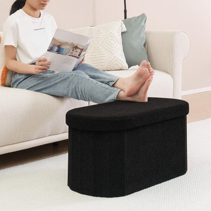 FSOBEIIALEO 43.3" Sherpa Storage Ottoman Bench