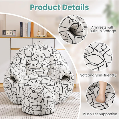DAICO Bean Bag Chair White