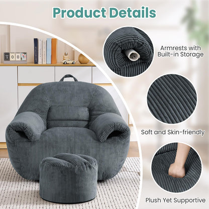 DAICO Bean Bag Chair White