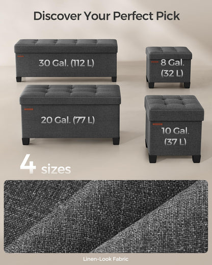 SONGMICS Foldable Storage Ottoman Bench, 15"x43"x15.7"