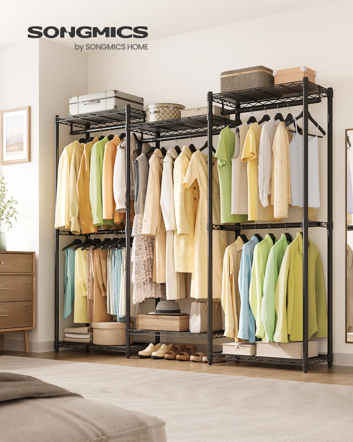 SONGMICS Heavy-Duty Portable Clothes Rack