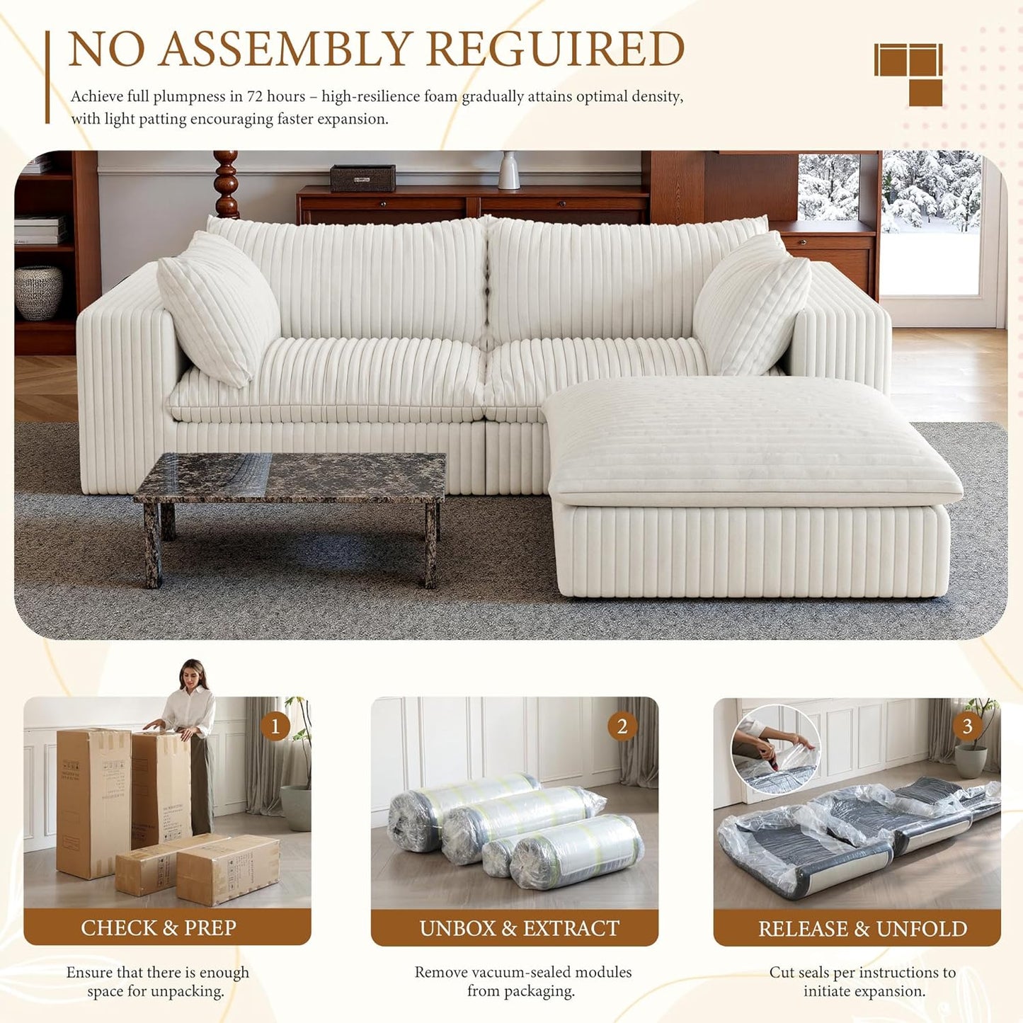 118" Modular Sofa – Black