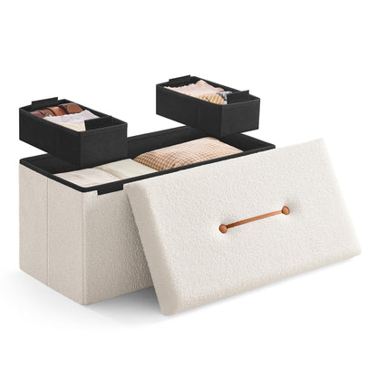 SONGMICS Storage Ottoman Bench, 15"x30"x15"