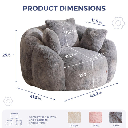 MAXYOYO Floral Bean Bag Chair – Beige