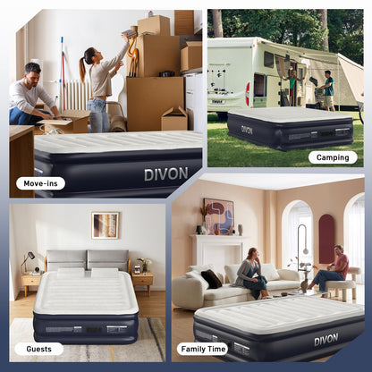 18" Queen Air Mattress with Built-In Pump