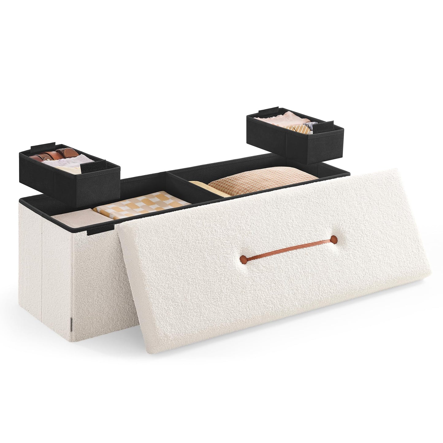SONGMICS Storage Ottoman Bench, 15"x30"x15"