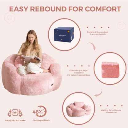 MAXYOYO Floral Bean Bag Chair – Beige