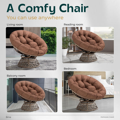 Bme 40" Papasan Swivel Chair