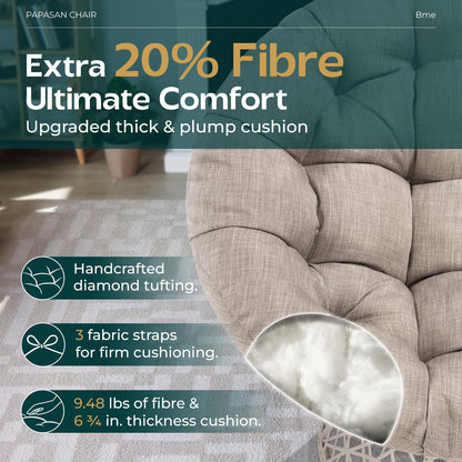 Bme 40" Papasan Swivel Chair