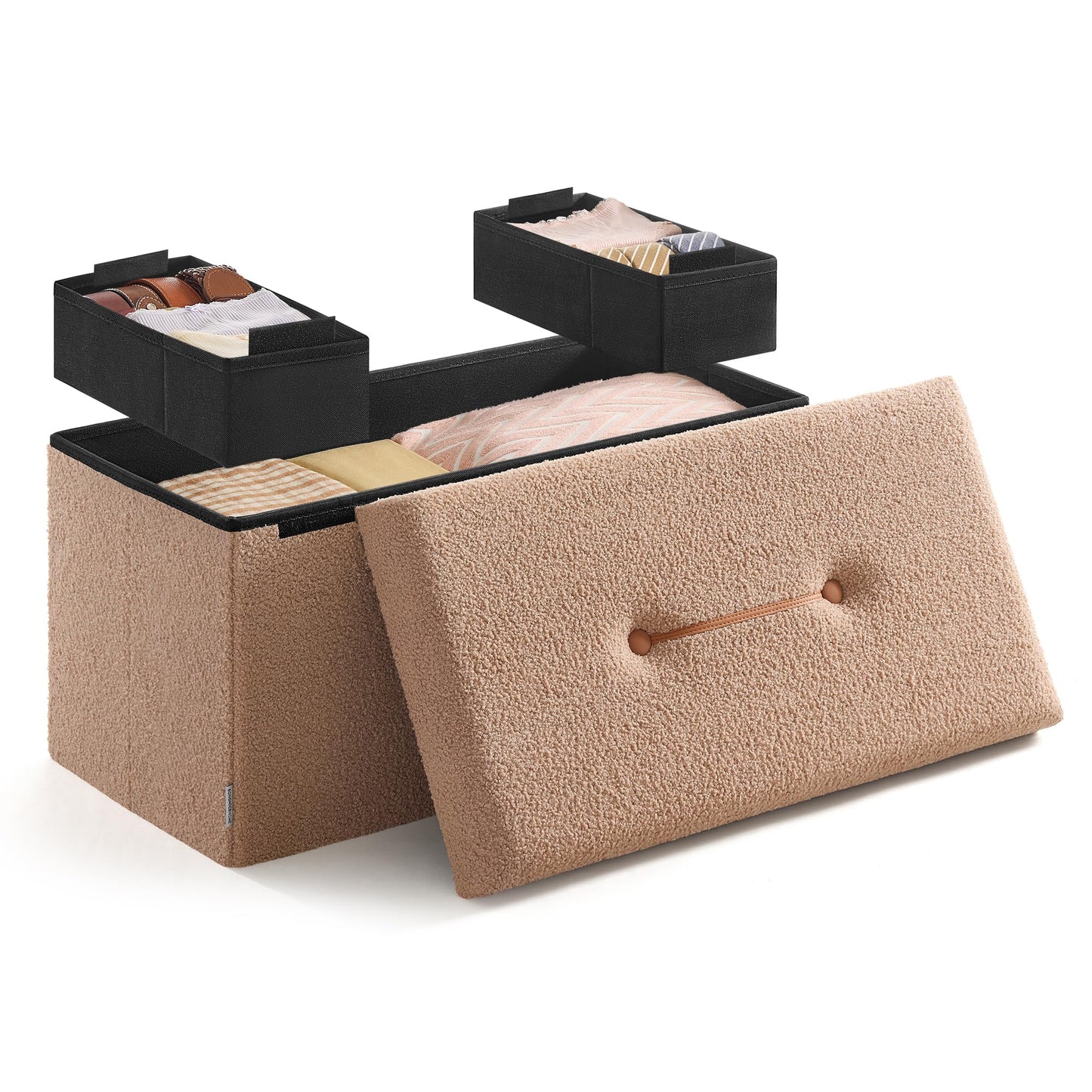 SONGMICS Storage Ottoman Bench, 15"x30"x15"