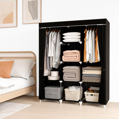 Portable 51" Closet with Rods & Shelves
