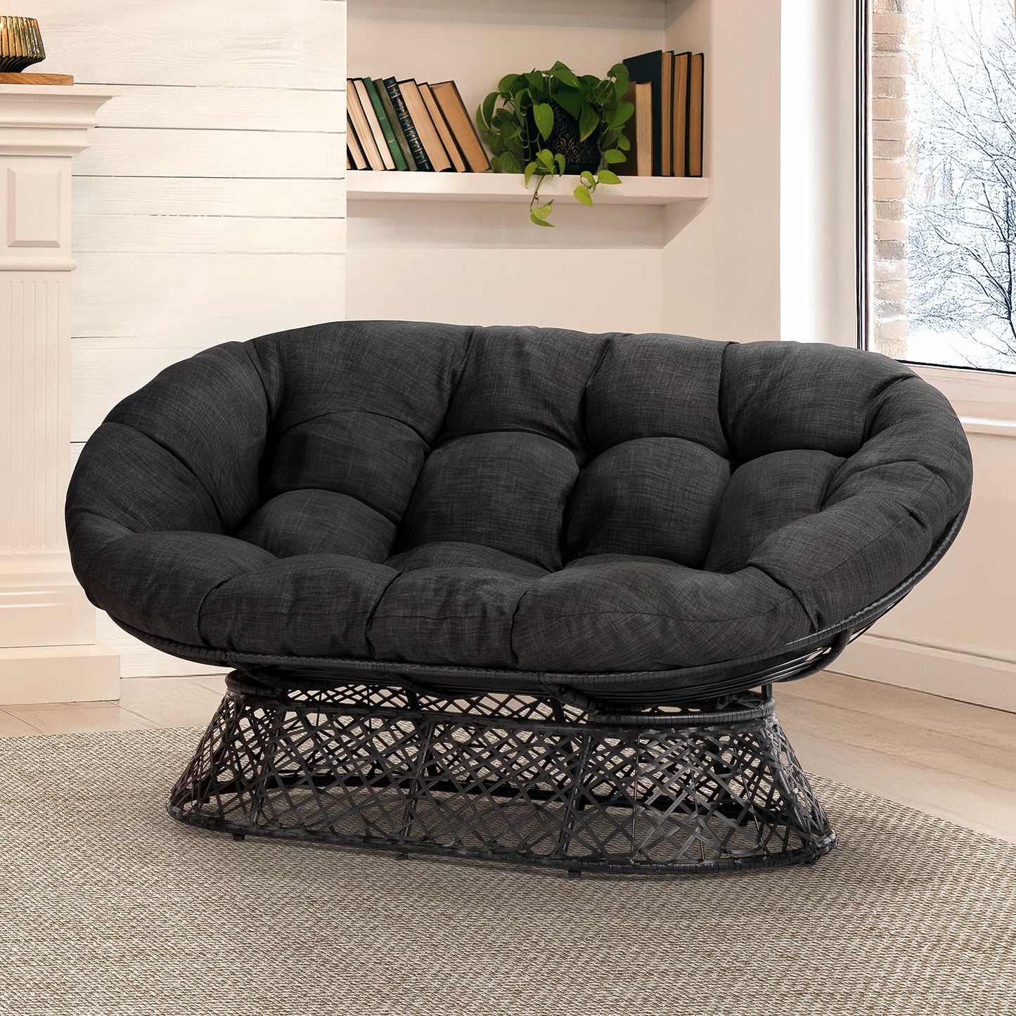 Bme 40" Papasan Swivel Chair