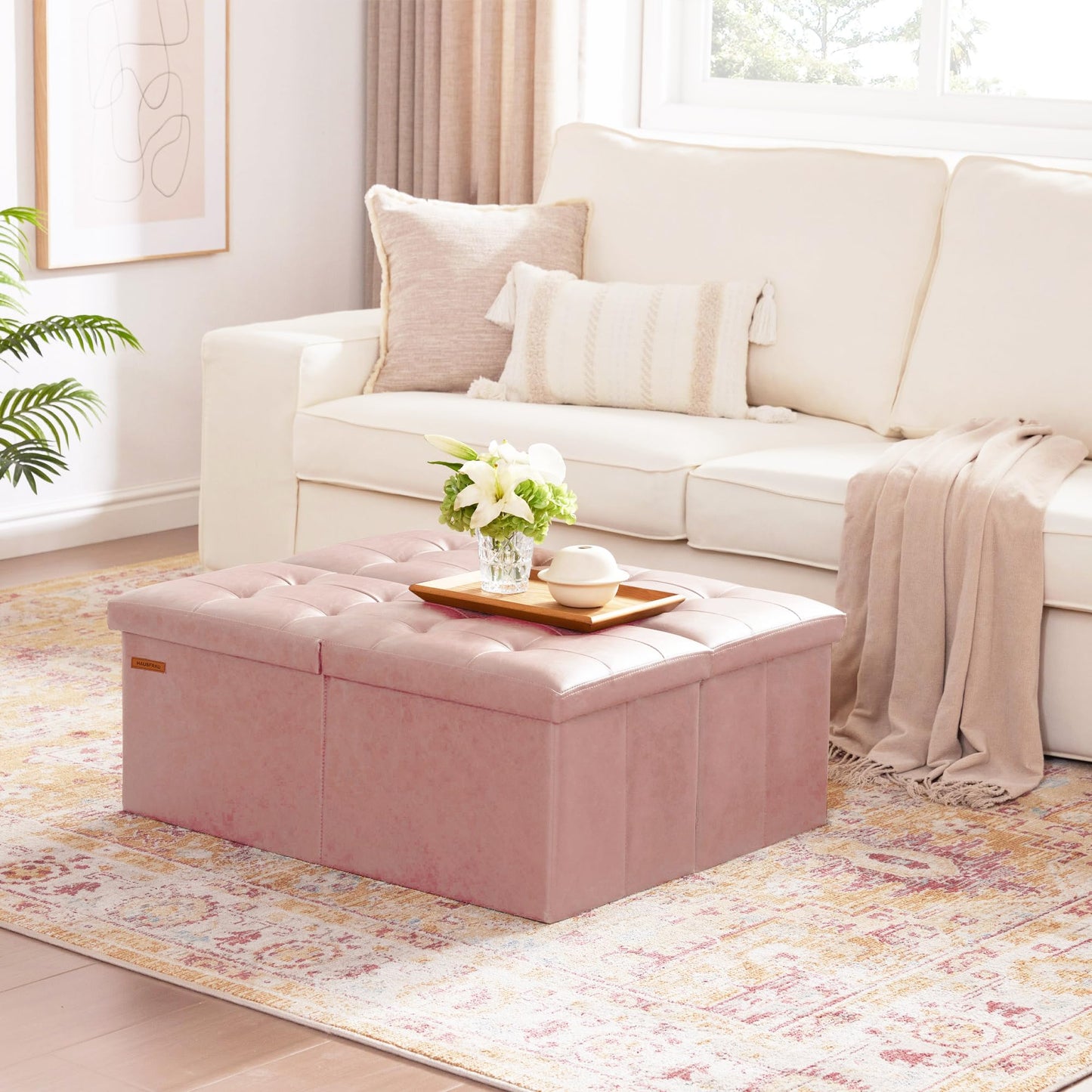 HAUSFRAU 31.5" Storage Ottoman Bench