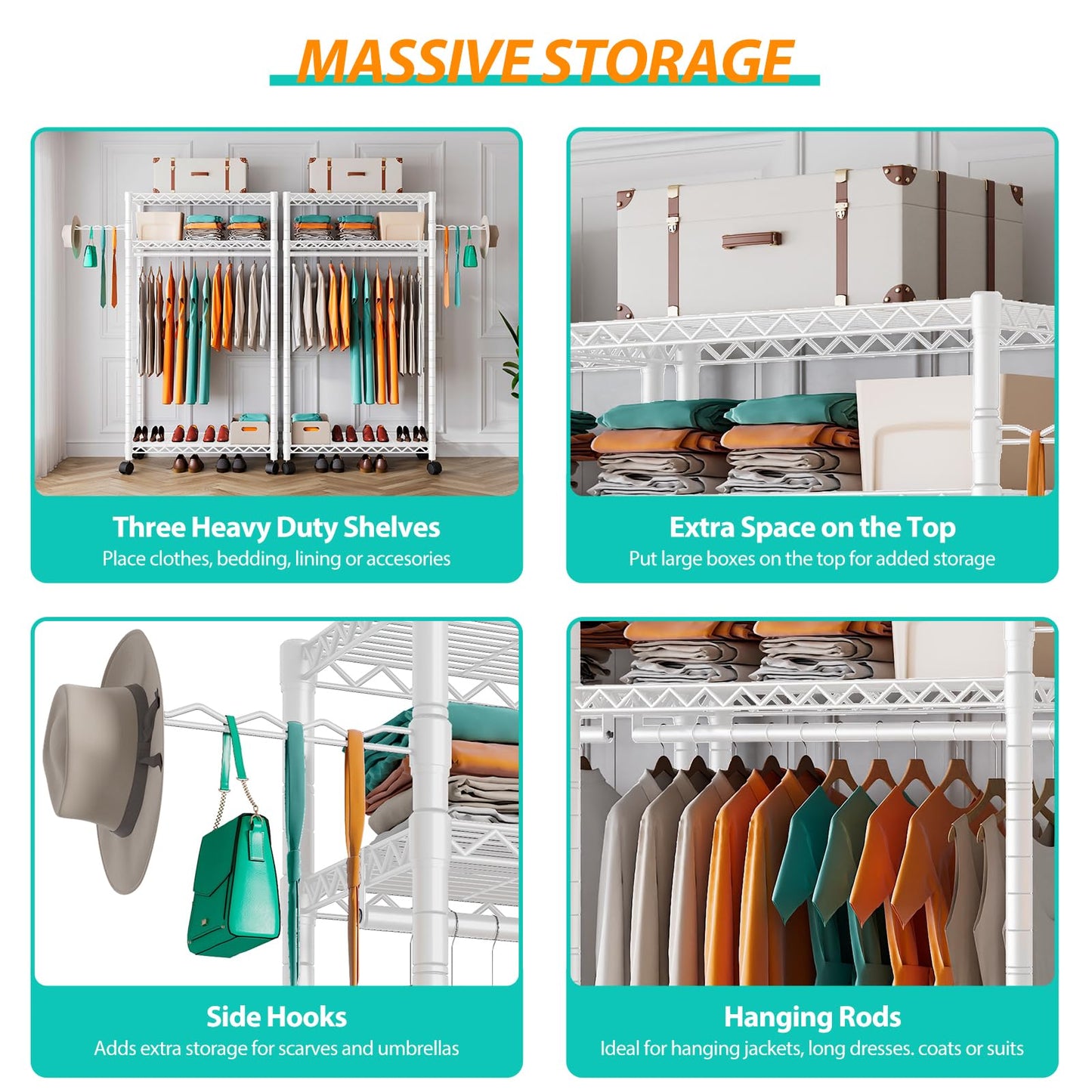 PUNION 7-Tier Portable Garment Rack