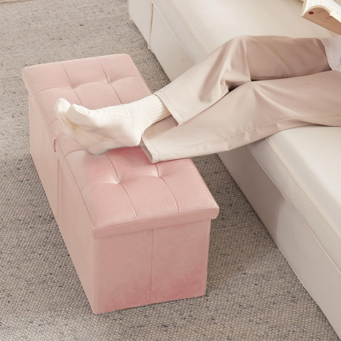 HAUSFRAU 31.5" Storage Ottoman Bench