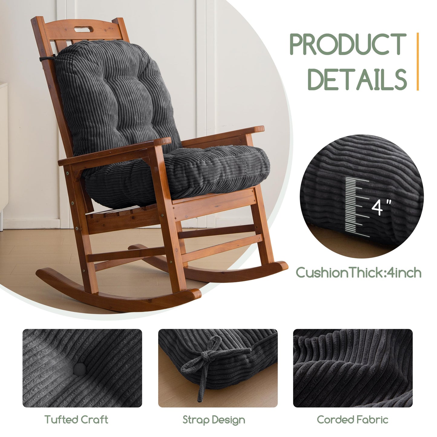 HIGOGOGO Papasan Cushion Grey