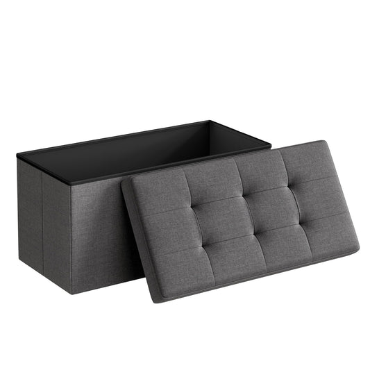 SONGMICS MAZIE 43" Folding Storage Ottoman Bench
