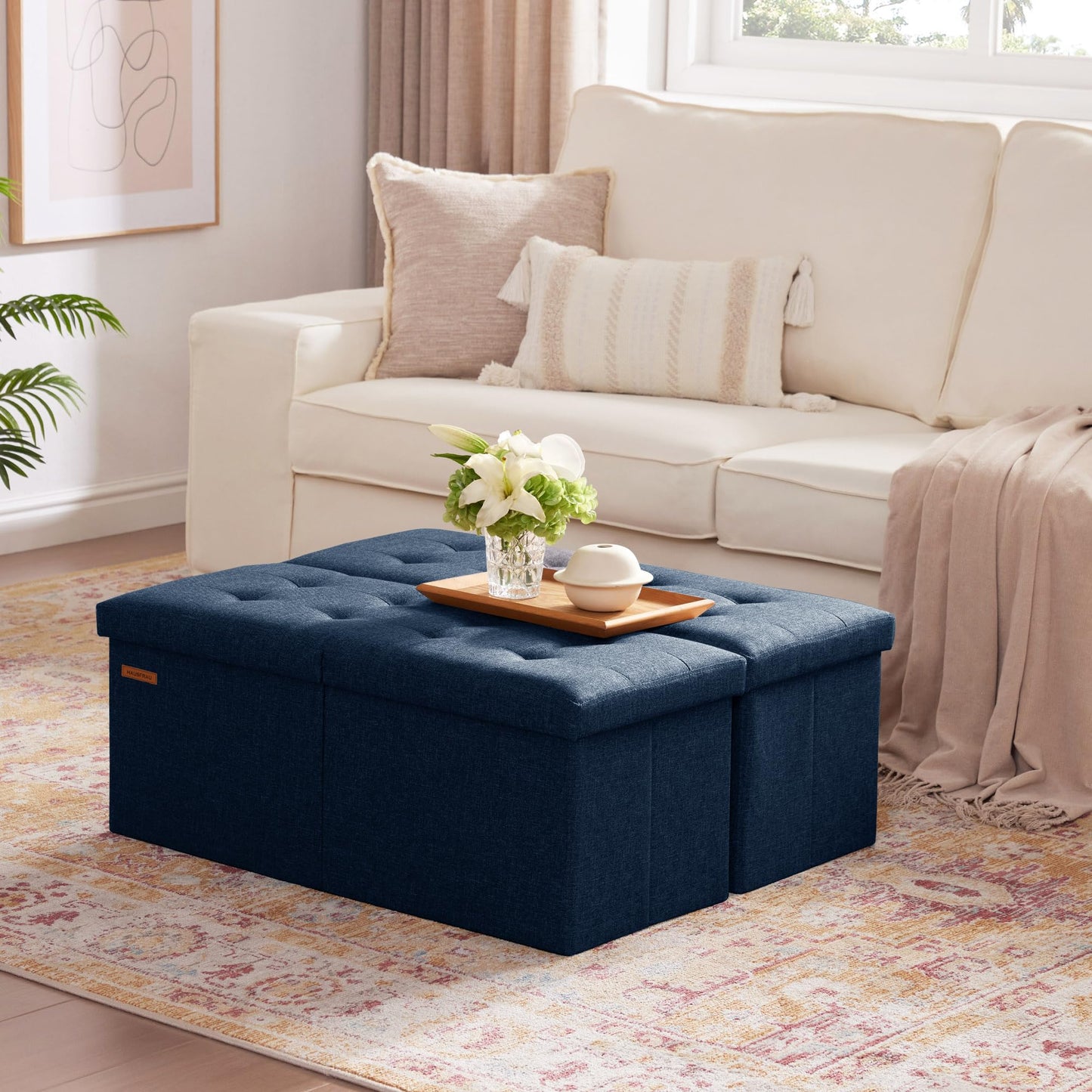 HAUSFRAU 31.5" Storage Ottoman Bench