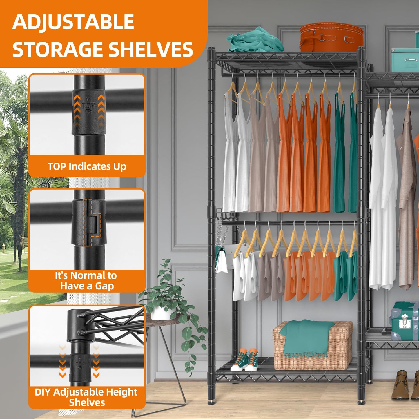 PUNION 7-Tier Portable Garment Rack