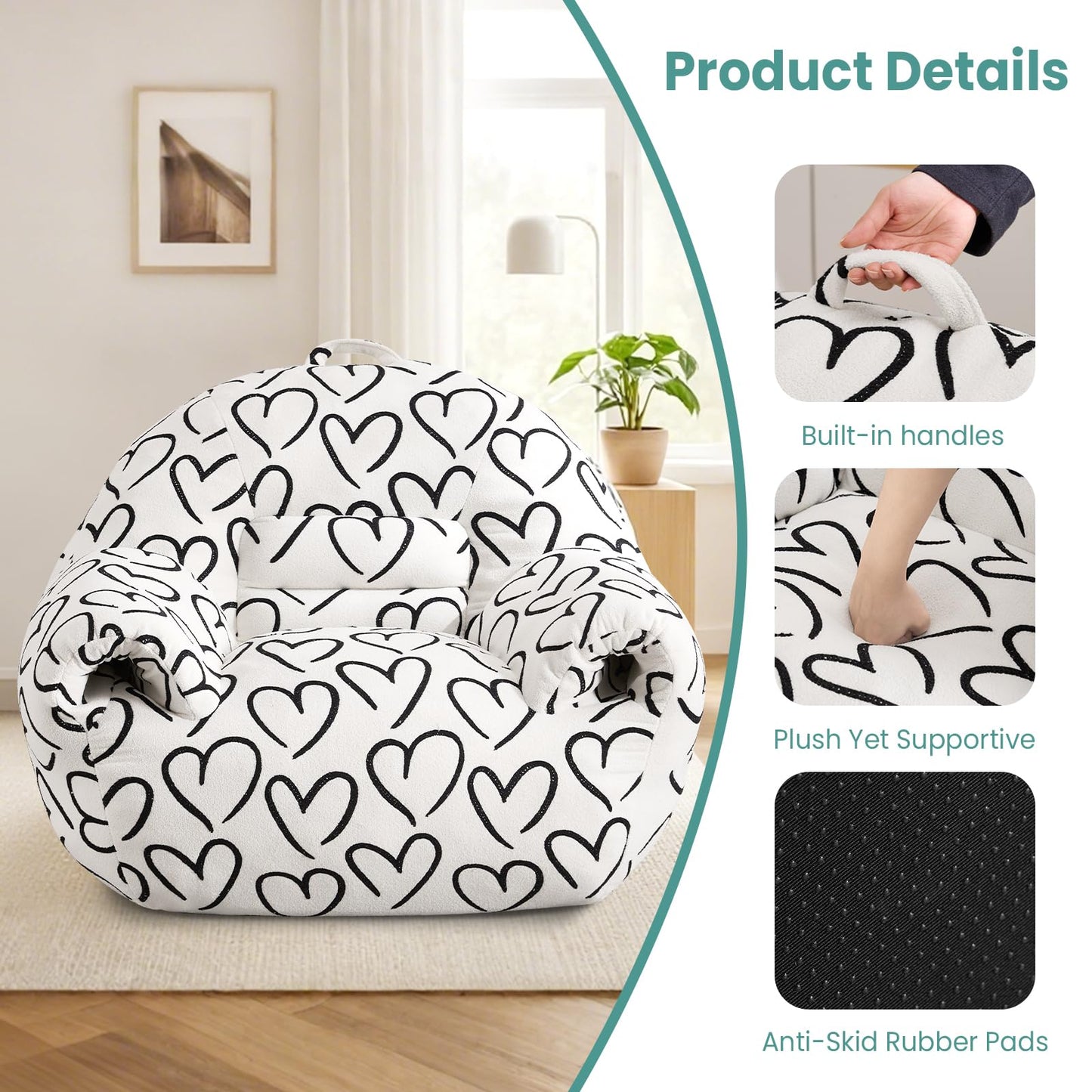 DAICO Bean Bag Chair White