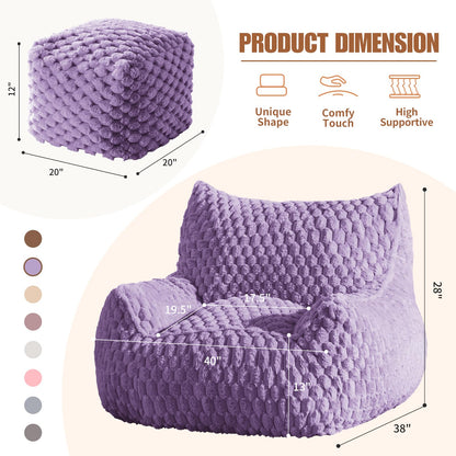Giant Bean Bag Sofa with Ottoman
