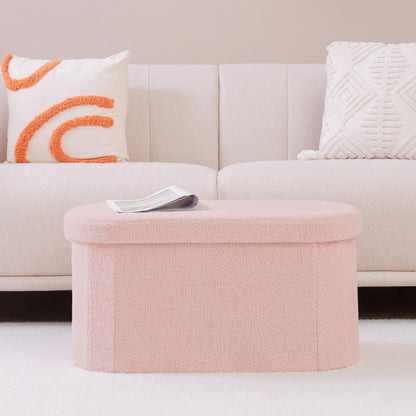 FSOBEIIALEO 43.3" Sherpa Storage Ottoman Bench
